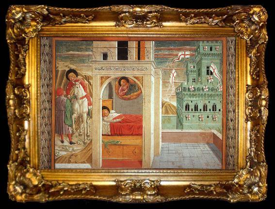 framed  Benozzo Gozzoli St.Francis Giving Away his Clothes and the Vision of the Church Militant and Triumphant, ta009-2